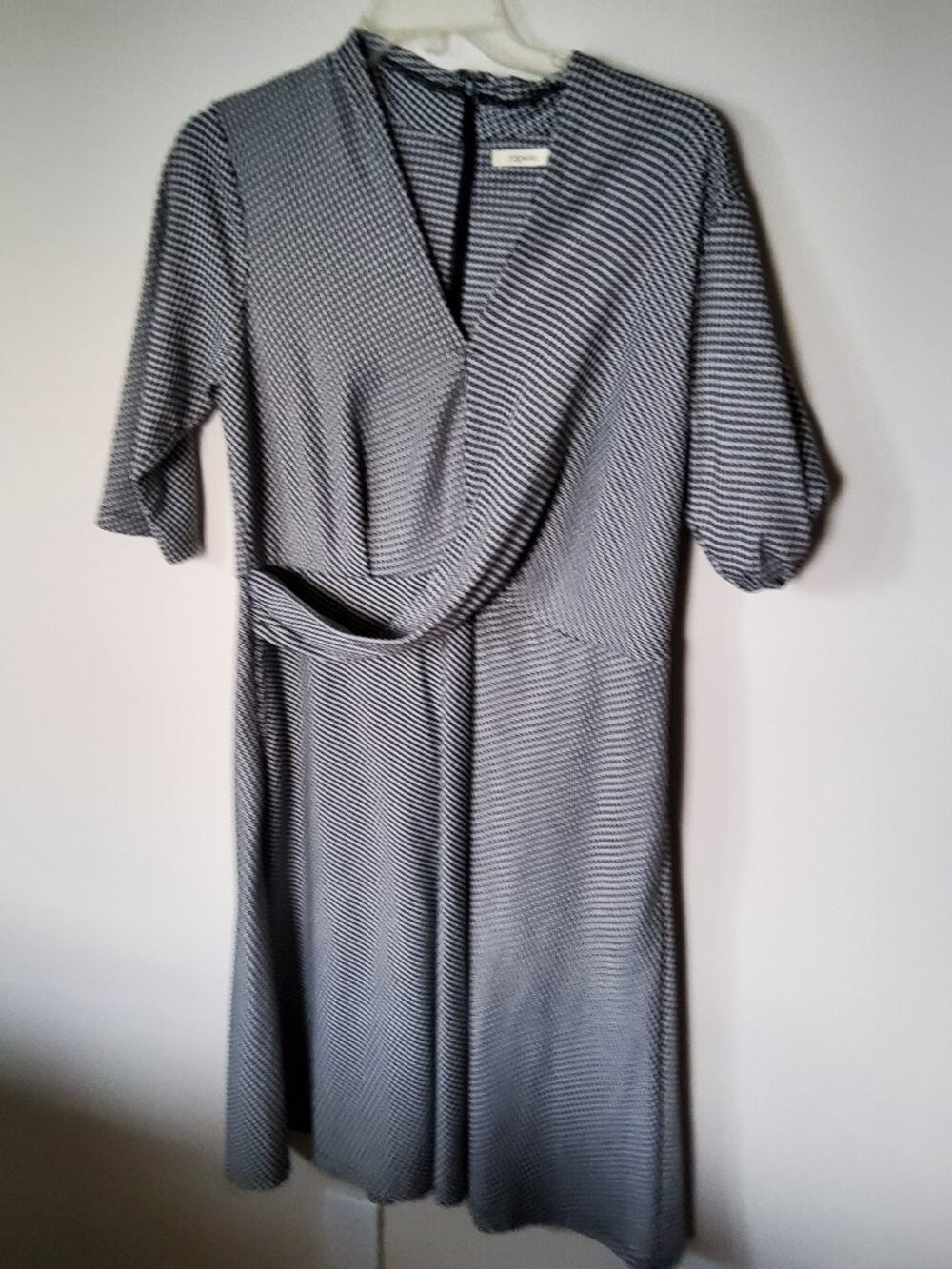 Houndstooth Faux wrap V neck dress size XL